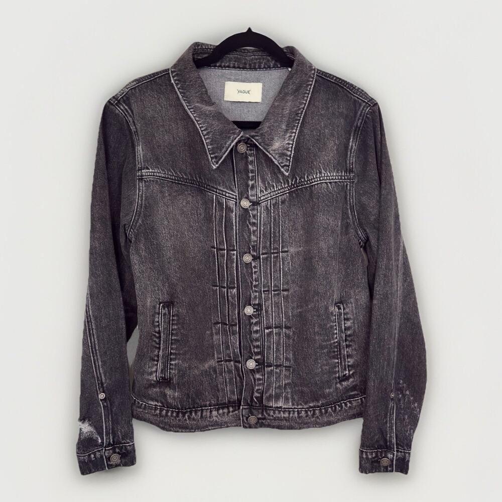 VAGUE Studios Type 1 Denim Jacket Asphalt Faded Black Acid Wash Size L